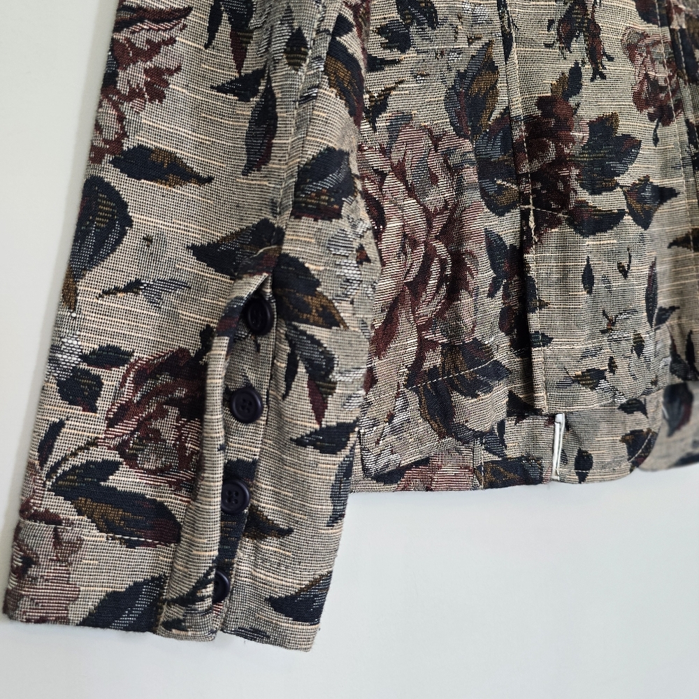 Havana Jack Size‎ 12 Tapestry Jacket Blazer Coat Jaquard Floral Rose Print.D63 - Picture 6 of 10